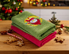Mijölnir Juego de toallas de lavado Xmas - Rojo y Verde